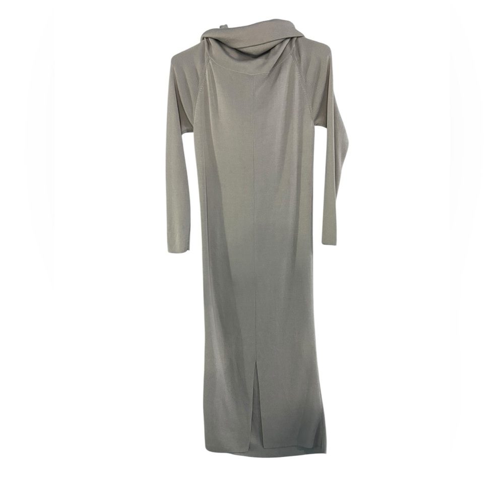 MM Lafleur The Lalita Dress Silver Gray Silk Jersey Knit Midi Slit Dress Small - Picture 4 of 9